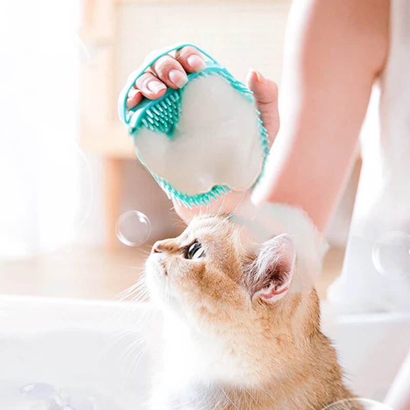 Soft Silicone Pet Bathing Brush & Massager