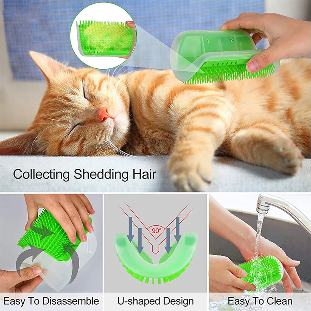 Cat Scratcher & Grooming Massager for Fur Care