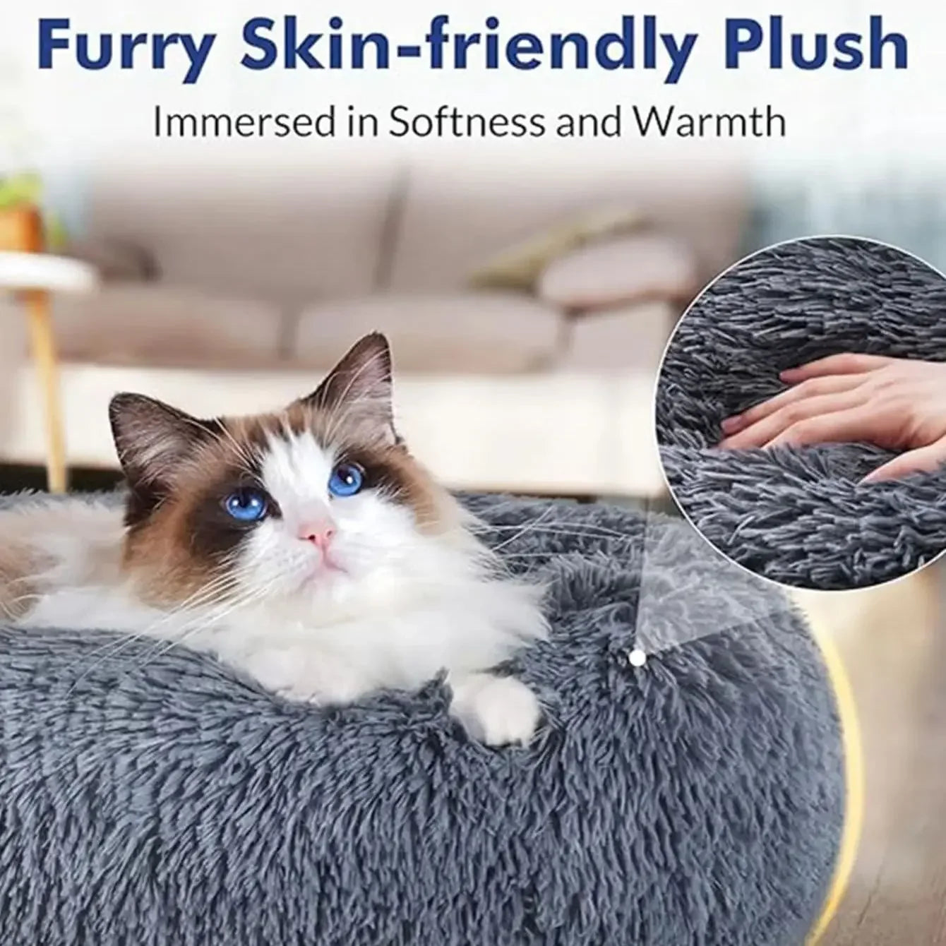 Super Soft Round Pet Bed for Large Dogs