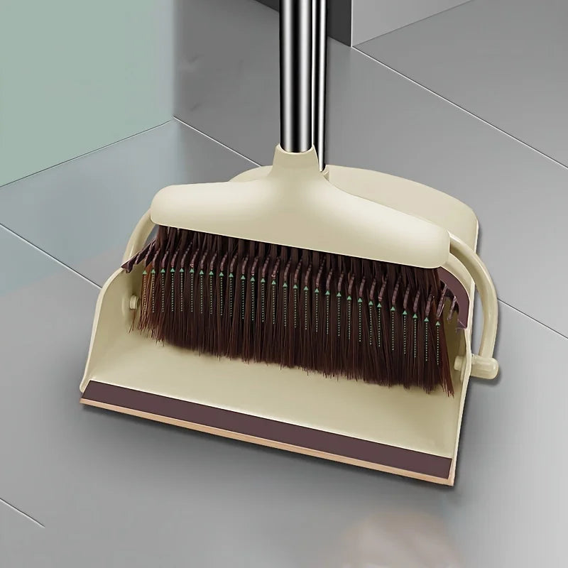 "Sweeping Broom & Dustpan with Comb Teeth"