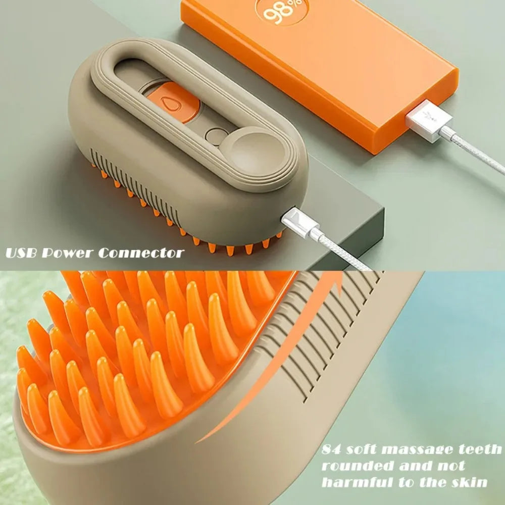 Cat & Dog Steamy Brush - Electric Grooming & Massage