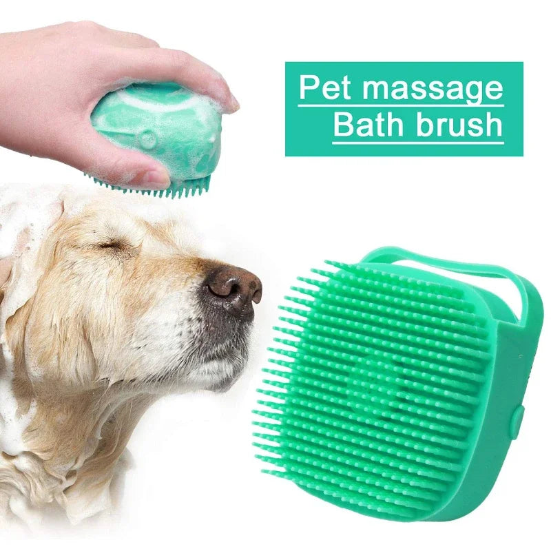 Soft Silicone Pet Bathing Brush & Massager